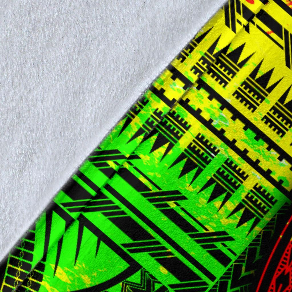 Seahorse Polynesian Premium Blanket -  Polynesian Tattoo Reggae