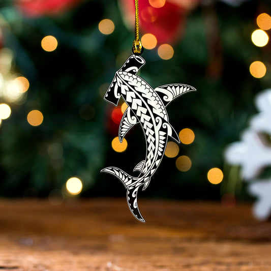 Hawaii Acrylic And Wooden Ornament Polynesia Tribal Shark Tattoo