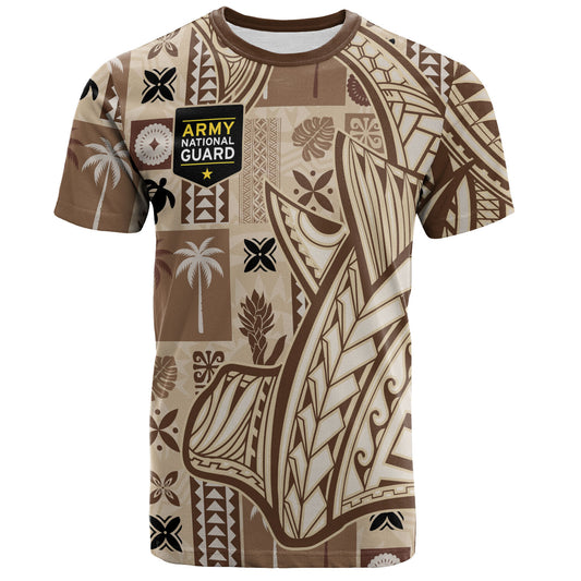 Samoa T-Shirt Custom Army National Guard Tribal Pattern Tapa