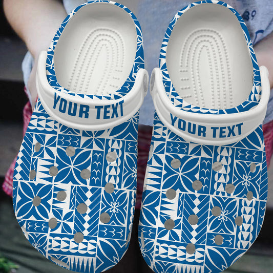 Samoa Clogs Shoes Custom Text Siapo Design Tribal Pattern