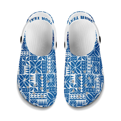 Samoa Clogs Shoes Custom Text Siapo Design Tribal Pattern