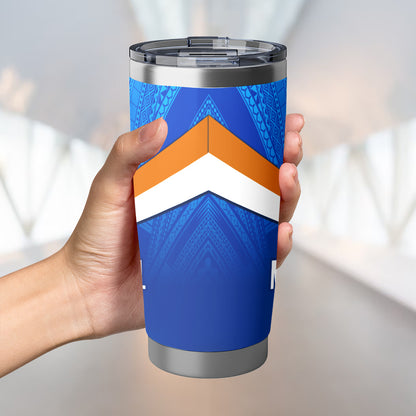 Marshall Islands Flag Color With Traditional Patterns Tumbler