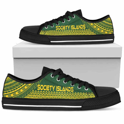 Society Islands Low Top Shoes - Polynesian Flag Chief Version