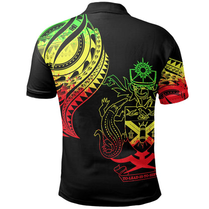 Solomon Islands Polo Shirt - Solomon Islands Tatau Reggae Patterns With Coat Of Arms