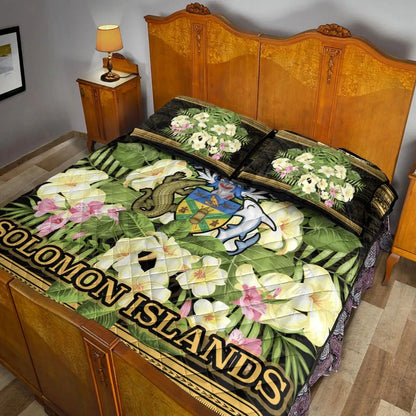 Solomon Islands Quilt Bed Set - Polynesian Gold Patterns Collection