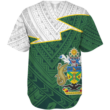 Solomon Islands Baseball Shirt Polynesian Tattoo Flag And Coat Of Arms