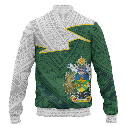 Solomon Islands Baseball Jacket Polynesian Tattoo Flag And Coat Of Arms