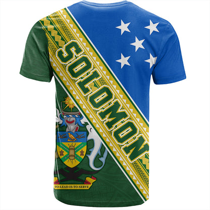 Solomon Islands T-Shirt Flag And Coat Of Arms