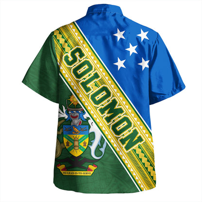 Solomon Islands Hawaiian Shirt Flag And Coat Of Arms