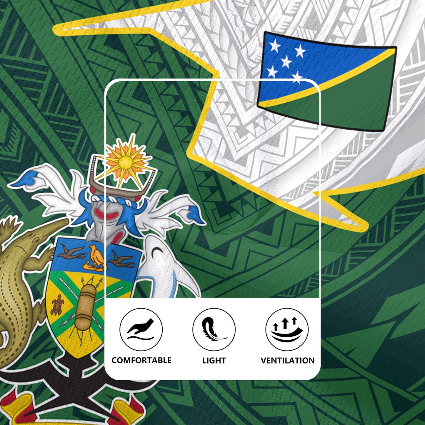Solomon Islands Rugby Jersey Polynesian Tattoo Flag And Coat Of Arms