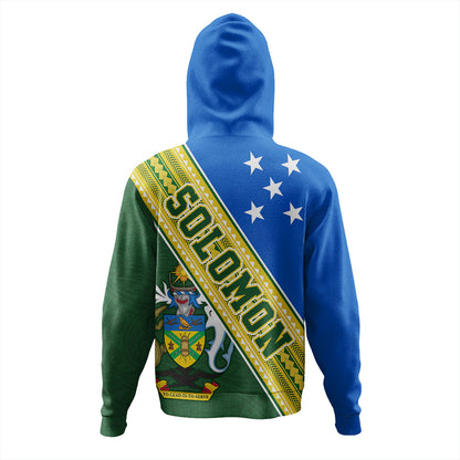 Solomon Islands Hoodie Flag And Coat Of Arms