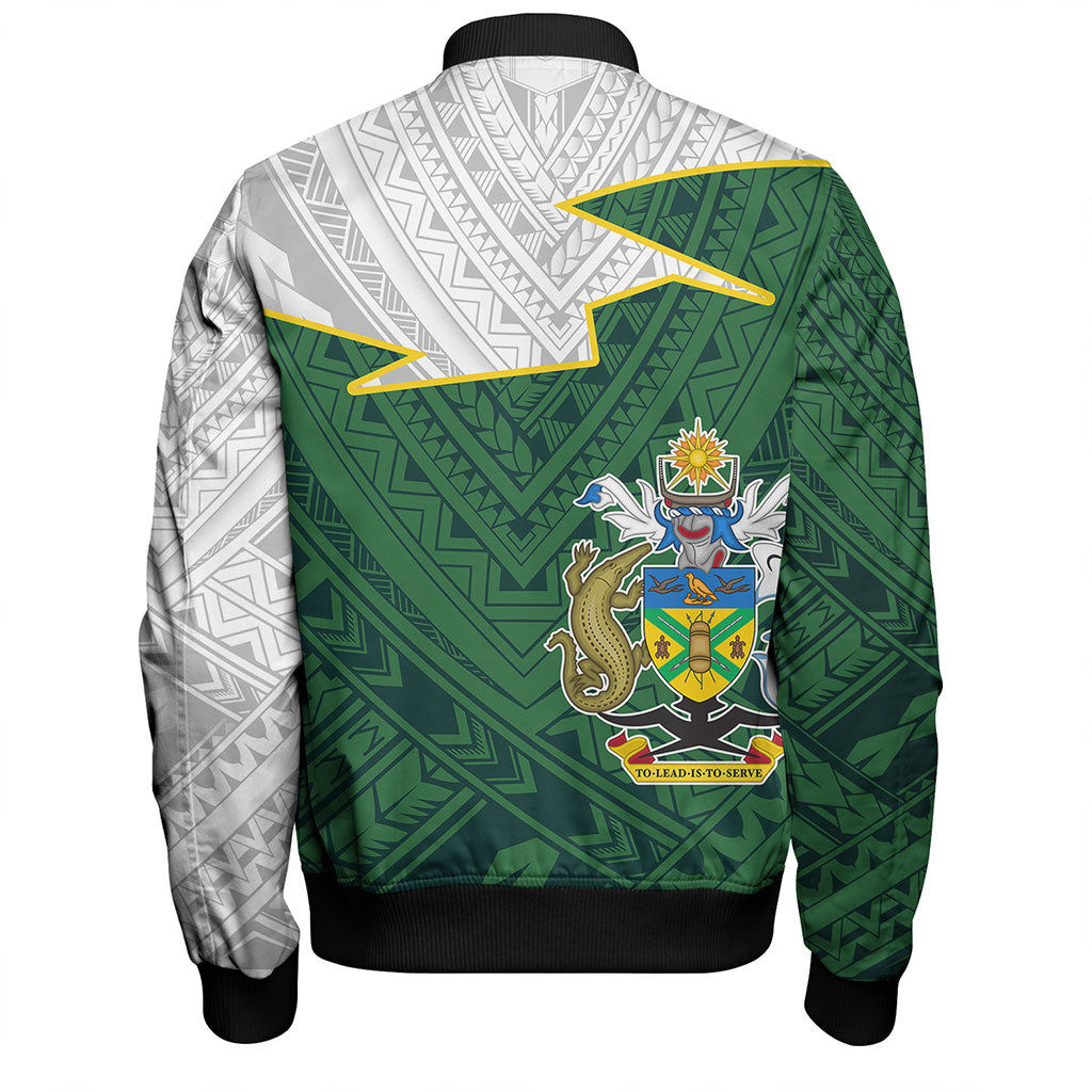 Solomon Islands Bomber Jacket Polynesian Tattoo Flag And Coat Of Arms