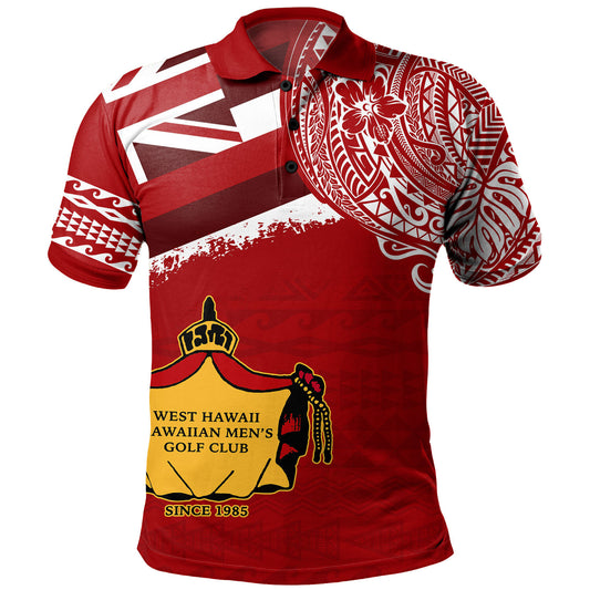Hawaii Polo Shirt West Hawaii Hawaiian Men Gold Club