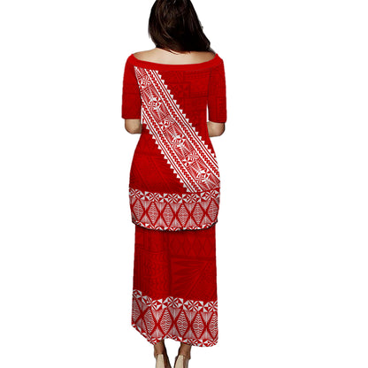 Tonga Combo Puletasi And Shirt Ngatu Half Concept Tribal