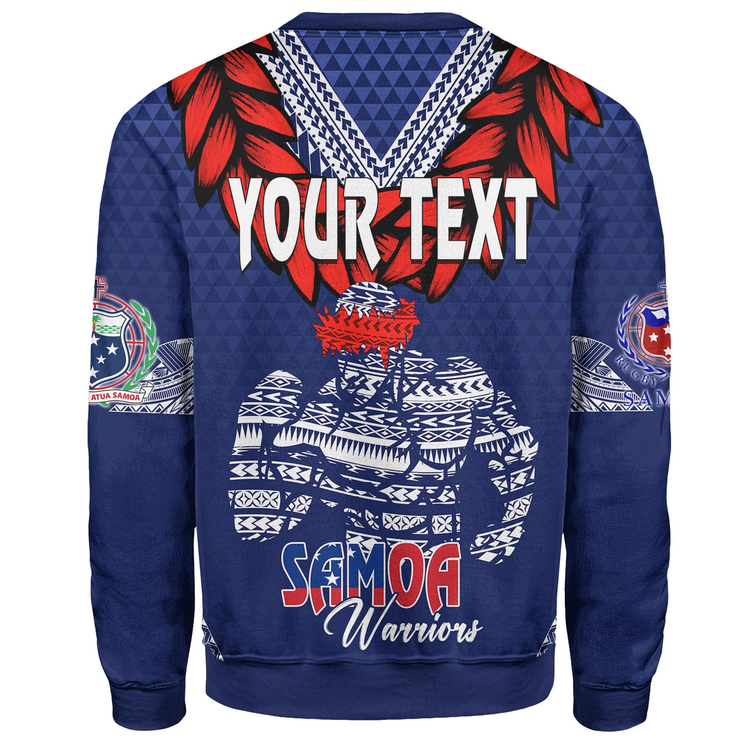 Personalised Toa Samoa Sweatshirt Ulafala Style Samoa Warriors