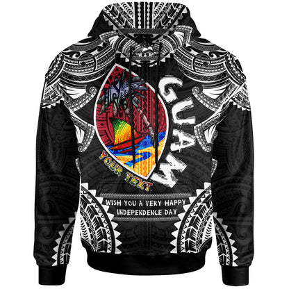 Guam Hoodie - Custom Guam Independence Day '' Wish You A Very Happy Independence Day '' With Polynesian Patterns