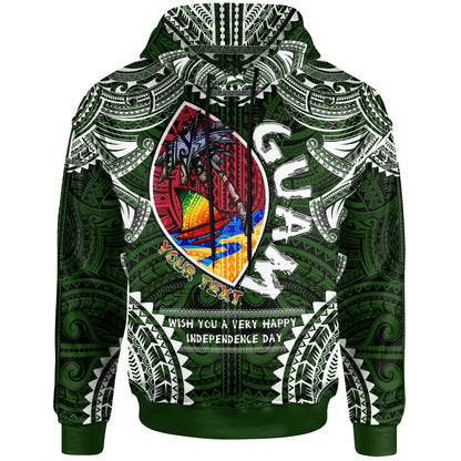 Guam Hoodie - Custom Guam Independence Day '' Wish You A Very Happy Independence Day '' With Polynesian Patterns
