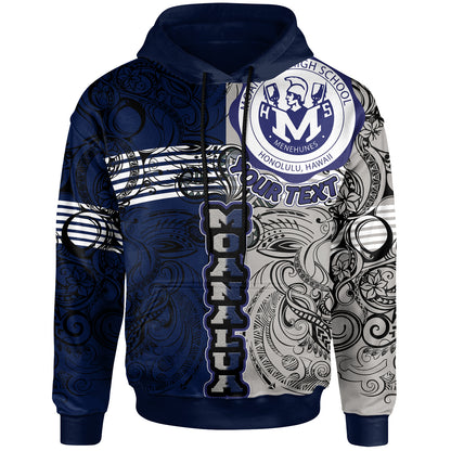 Hawaii Moanalua High School Custom Hoodie - Moanalua High School Polynesian With Falcon Pattern
