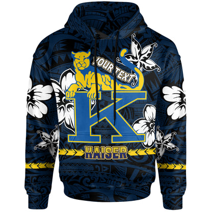 Hawaii Henry J. Kaiser High School Custom Hoodie - Kaiser High School Polynesian With Floral Elements Pattern