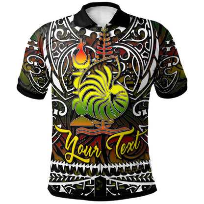 New Caledonia Polo Shirt - Custom New Caledonia Coat Of Arms Polynesian Pattern Polo Shirt