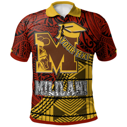 Hawaii Mililani High School Custom Polo Shirt - Mililani High School Polynesian Pattern