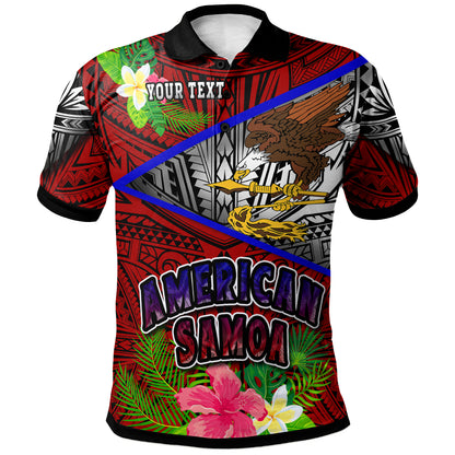 American Samoa Polo Shirt - Custom American Samoa Eagle Flag Style With Polynesian Patterns Polo Shirt