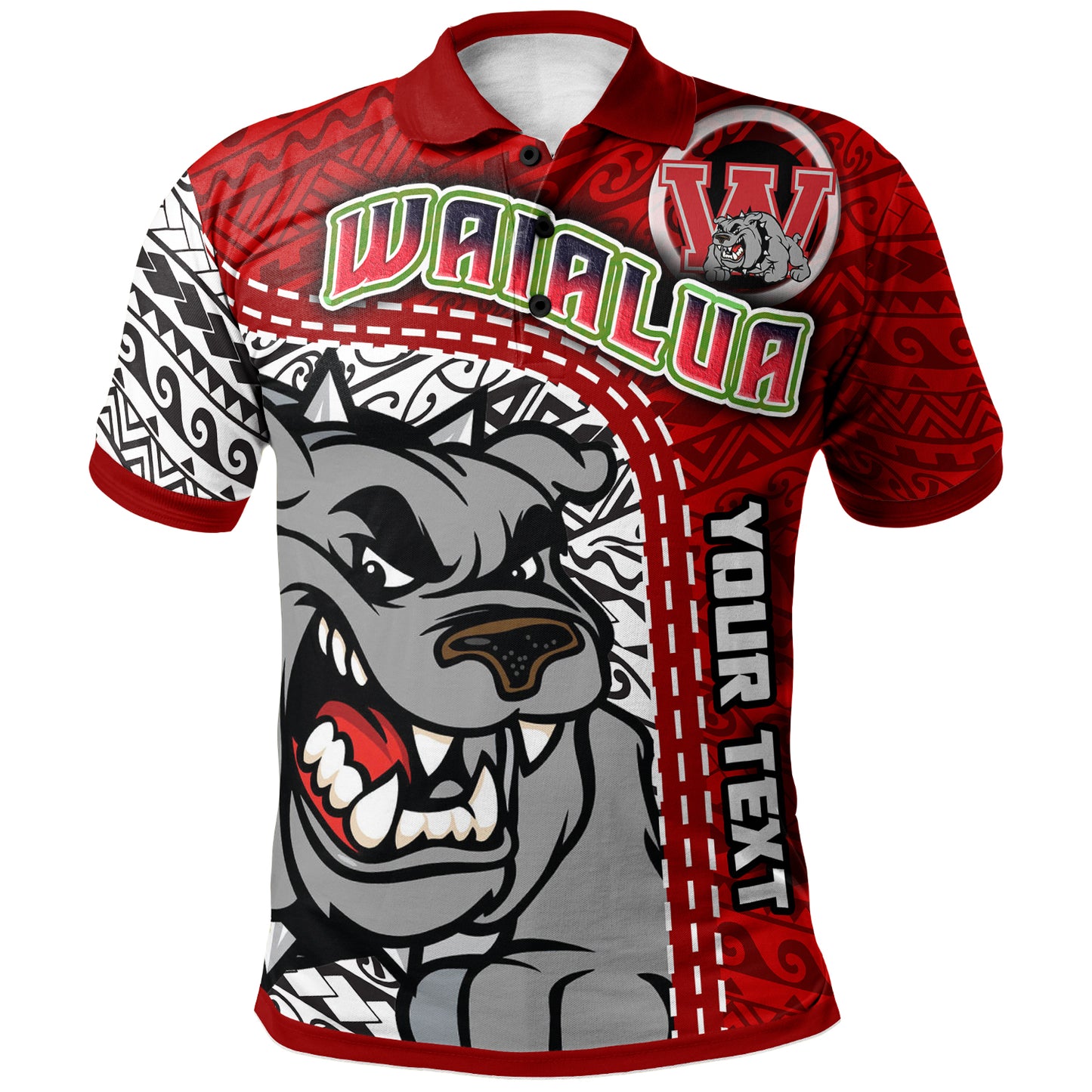 Hawaii Waialua High and Intermediate School Custom Polo Shirt - Waialua High School Polynesian Pattern