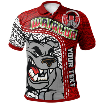 Hawaii Waialua High and Intermediate School Custom Polo Shirt - Waialua High School Polynesian Pattern