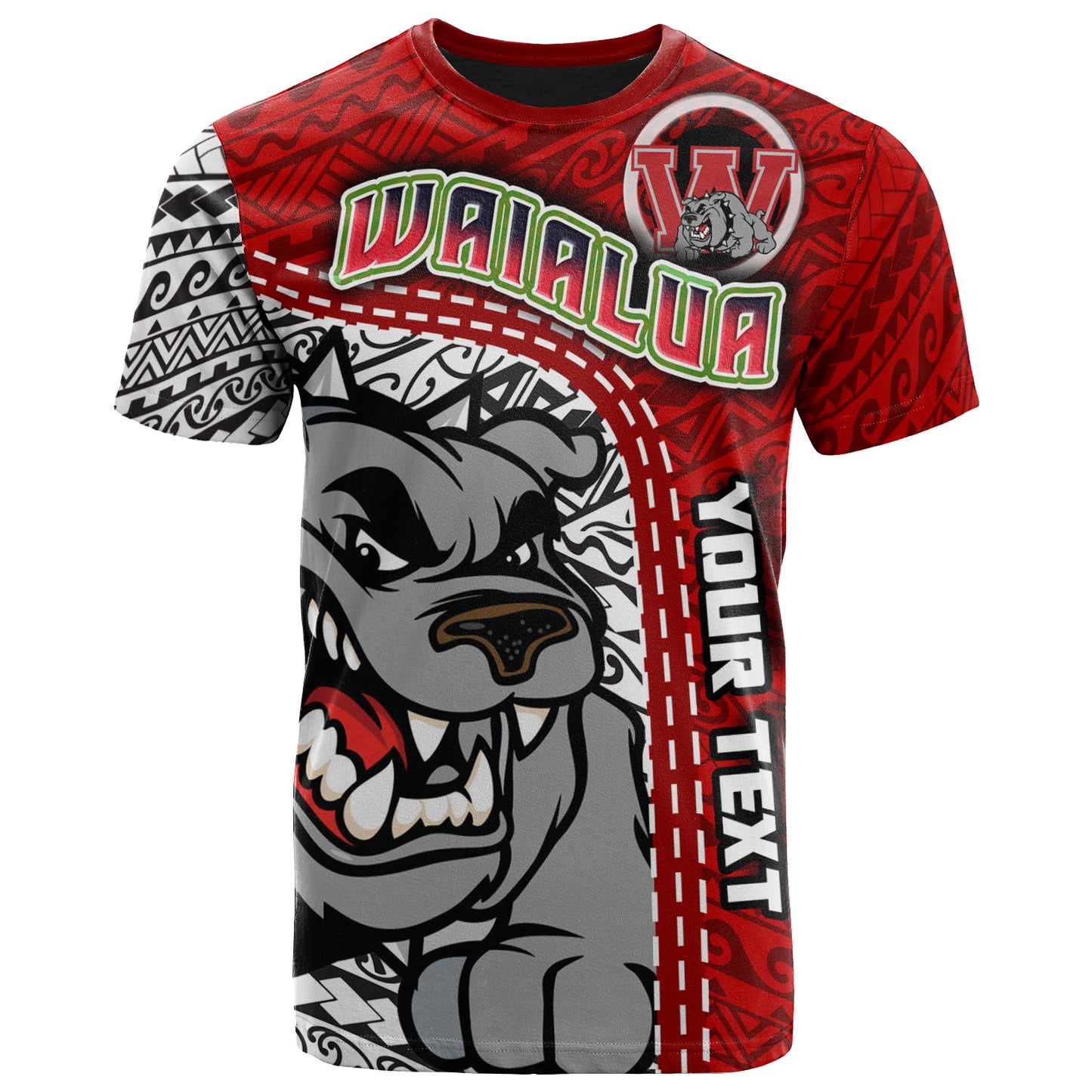 Hawaii Waialua High and Intermediate School Custom T- Shirt - Waialua High School Polynesian Pattern