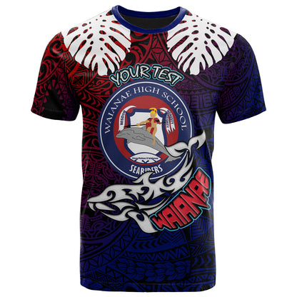 Hawaii Waianae High School Custom T- Shirt - Waianae High School Polynesian Pattern