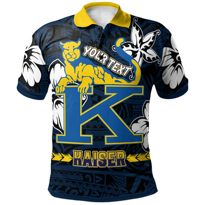 Hawaii Henry J. Kaiser High School Custom Polo Shirt - Kaiser High School Polynesian With Floral Elements Pattern
