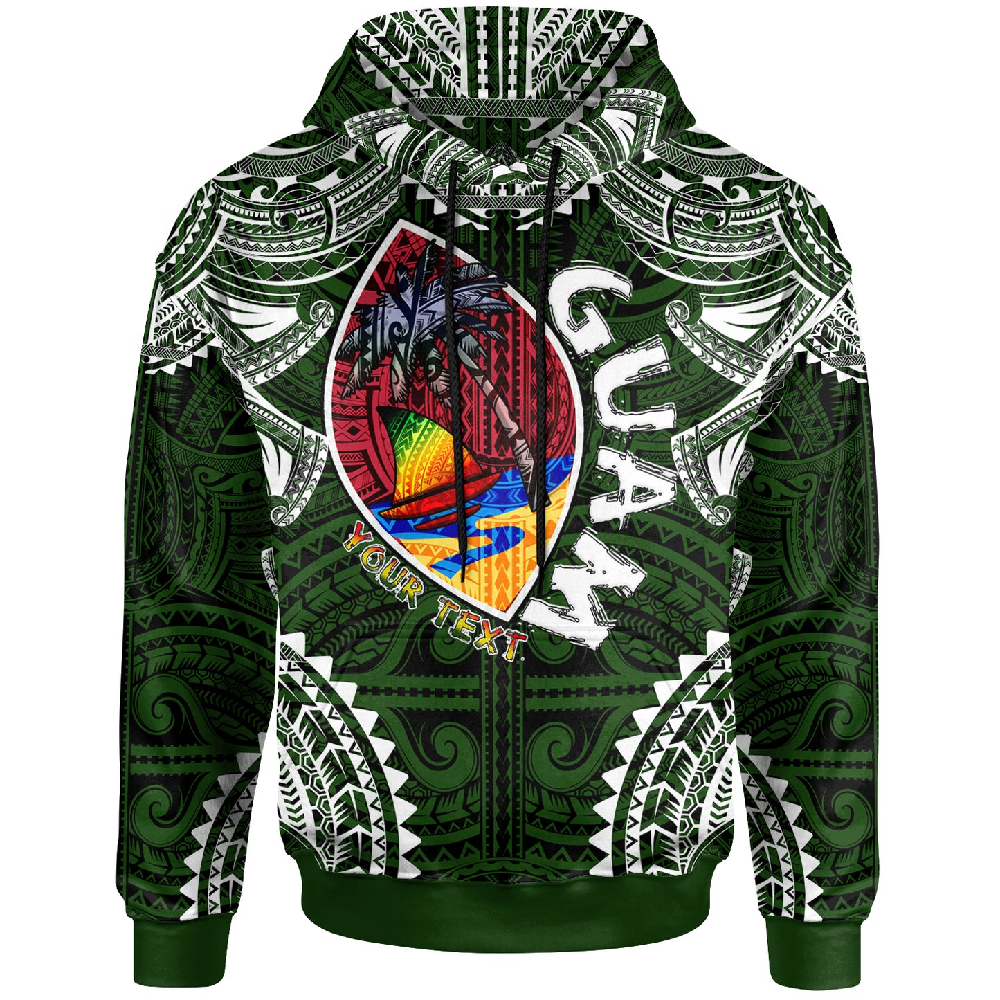 Guam Hoodie - Custom Guam Independence Day '' Wish You A Very Happy Independence Day '' With Polynesian Patterns