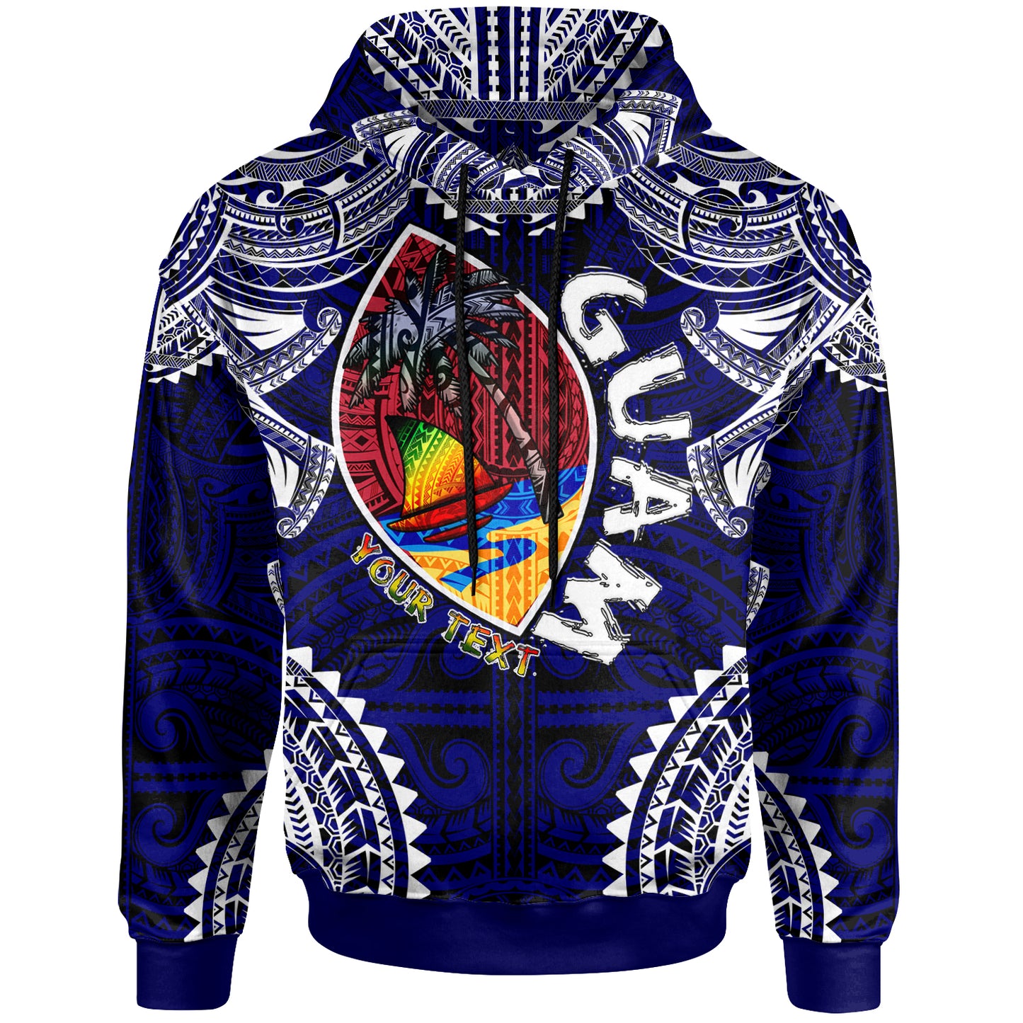 Guam Hoodie - Custom Guam Independence Day '' Wish You A Very Happy Independence Day '' With Polynesian Patterns