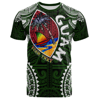 Guam T- Shirt - Custom Guam Independence Day '' Wish You A Very Happy Independence Day '' With Polynesian Patterns