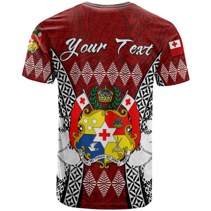 Tonga T-shirt - Custom Pattern Inspired By Tonga And Polynesian With Coat Of Arms T-shirt
