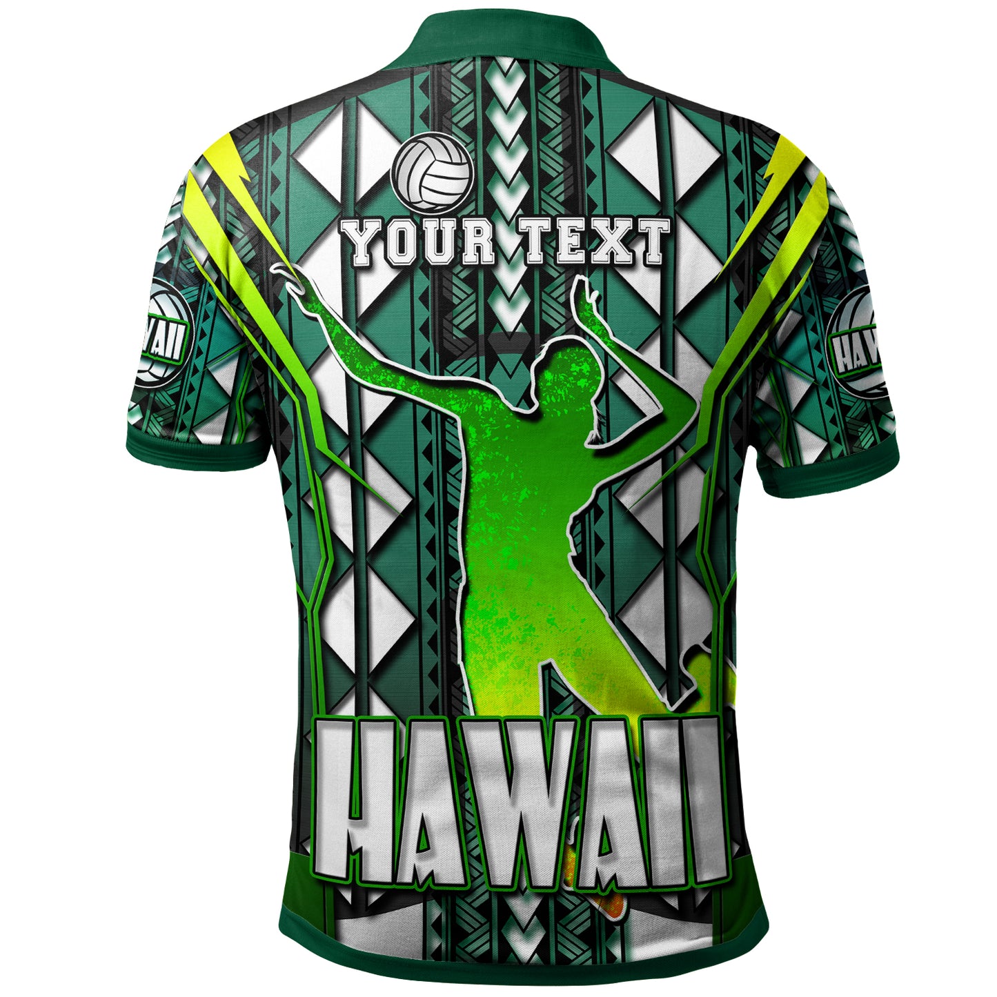 Hawaii Volleyball Polo Shirt - Custom Hawaii Volleyball Team With Polynesian Patterns Custom Name And Number Polo Shirt