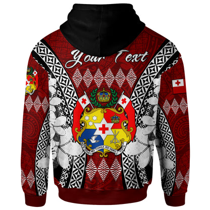 Tonga Hoodie - Custom Pattern Inspired By Tonga And Polynesian With Coat Of Arms Hoodie
