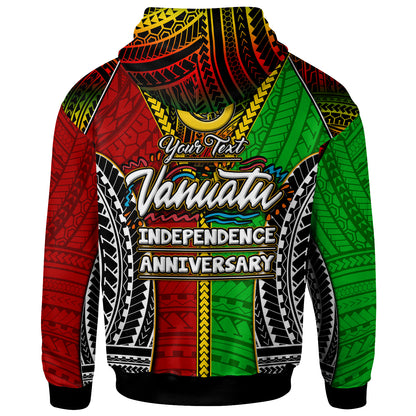 Vanuatu Hoodie - Custom Vanuatu Independence Anniversary With Polynesian Patterns Hoodie