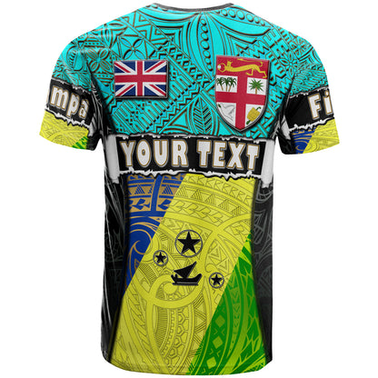 Malampa Fiji Polynesian T-shirt - Custom Flag Malampa Fiji Day with Tapa Polynesian T-shirt