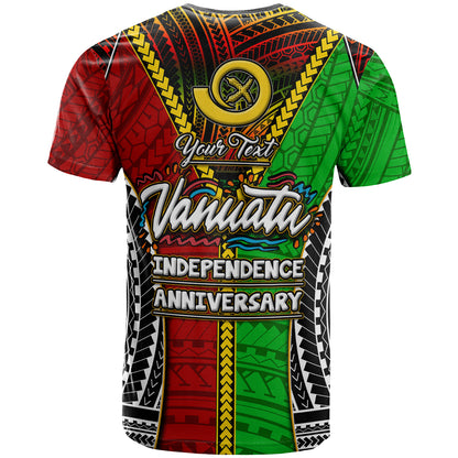 Vanuatu T-Shirt - Custom Vanuatu Independence Anniversary With Polynesian Patterns T-Shirt