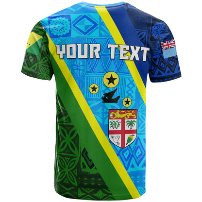 Malampa Fiji Day Polynesian T-Shirt - Custom Malampa Fiji Day with Tapa Pattern T-Shirt