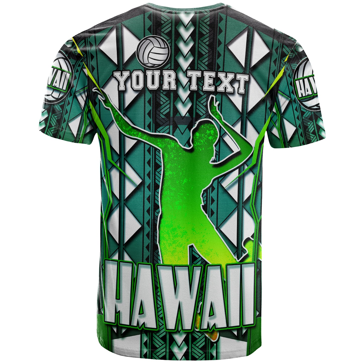 Hawaii Volleyball T-shirt - Custom Hawaii Volleyball Team With Polynesian Patterns Custom Name And Number T-shirt