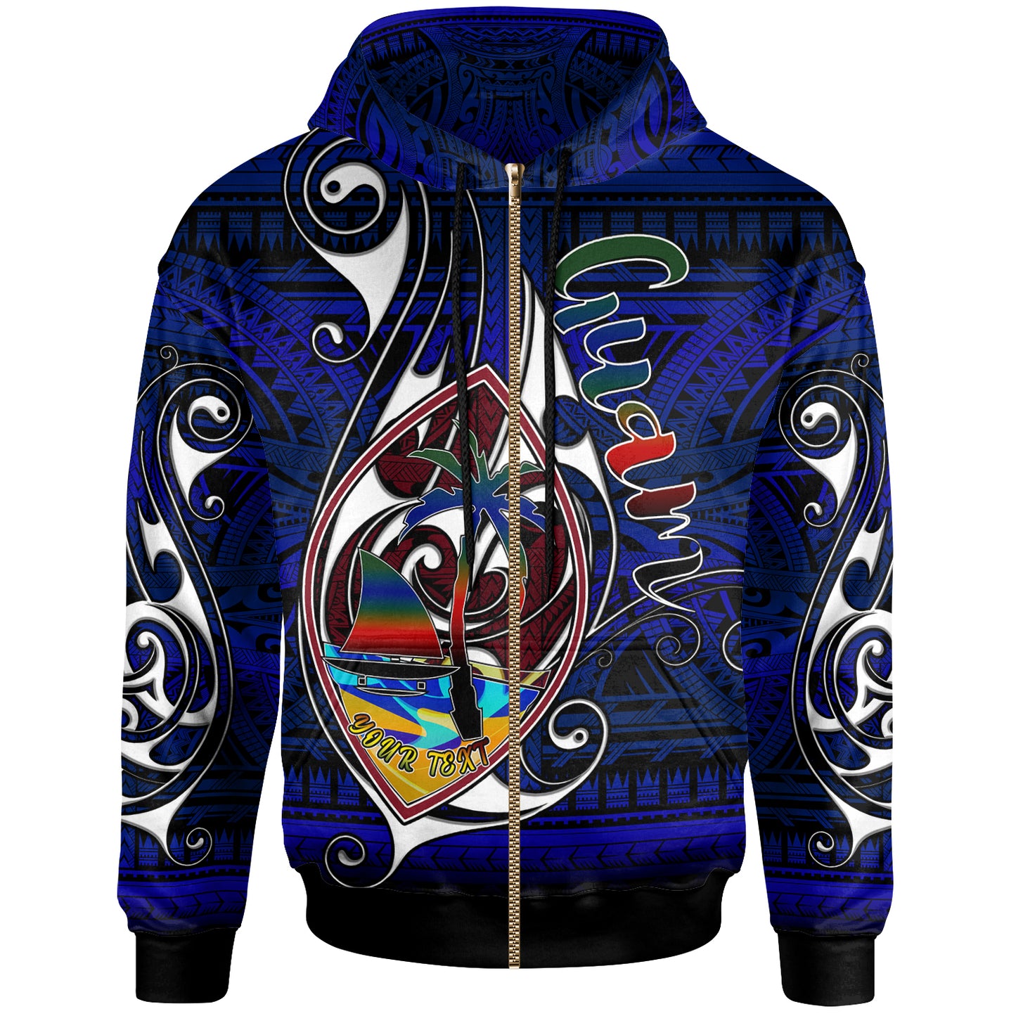 Guam Hoodie - Custom Guam Independence Day With Hook Polynesian Patterns