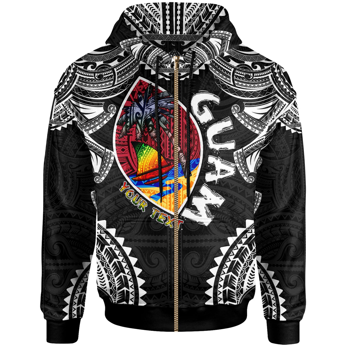Guam Hoodie - Custom Guam Independence Day '' Wish You A Very Happy Independence Day '' With Polynesian Patterns