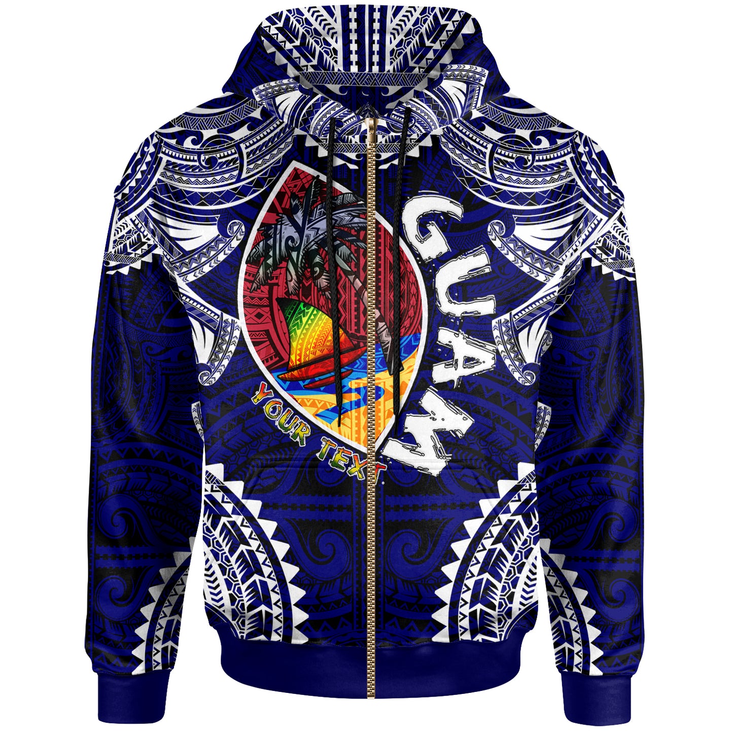 Guam Hoodie - Custom Guam Independence Day '' Wish You A Very Happy Independence Day '' With Polynesian Patterns