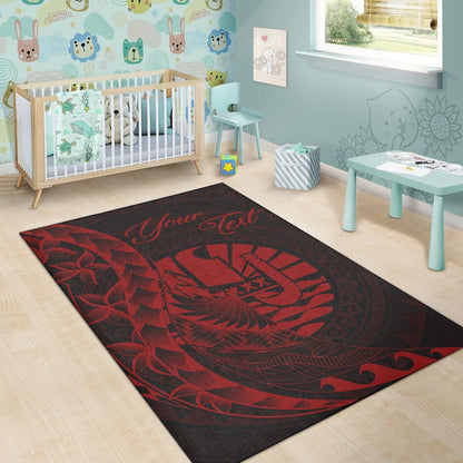 Tahiti Area Rug - Custom Personalised Polynesian Pattern Style Red Color
