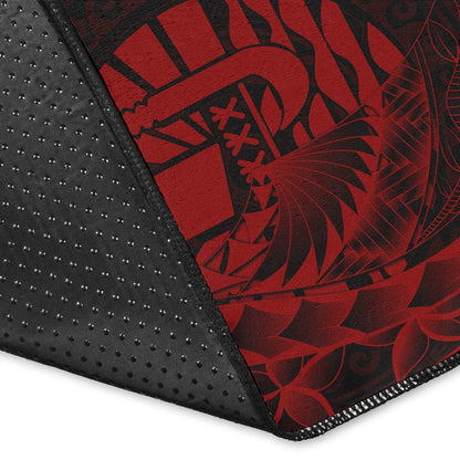 Tahiti Area Rug - Custom Personalised Polynesian Pattern Style Red Color
