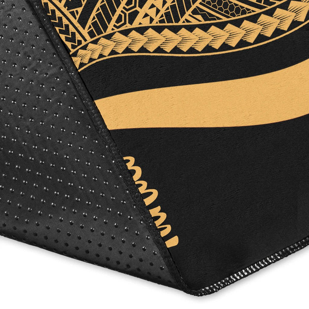 Tahiti Area Rug - Gold Polynesian Tentacle Tribal Pattern