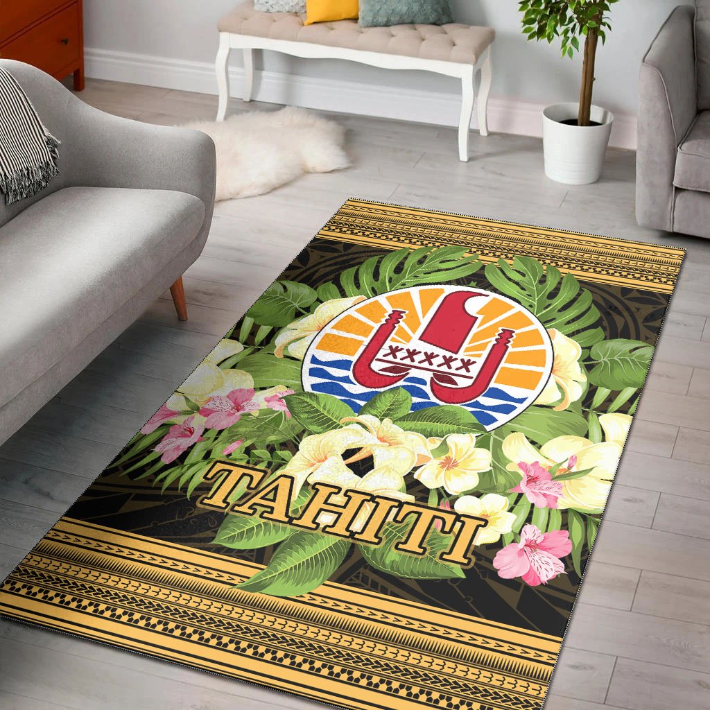 Tahiti Area Rug - Polynesian Gold Patterns Collection
