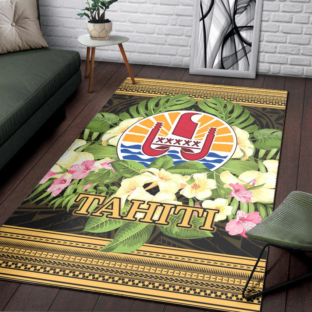 Tahiti Area Rug - Polynesian Gold Patterns Collection